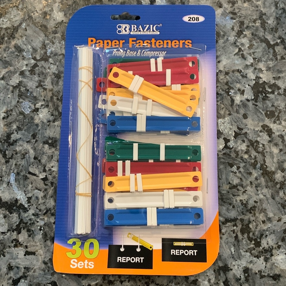 🛑 $2 in Bundle NEW Paper fasteners Prong Home School Office Reports